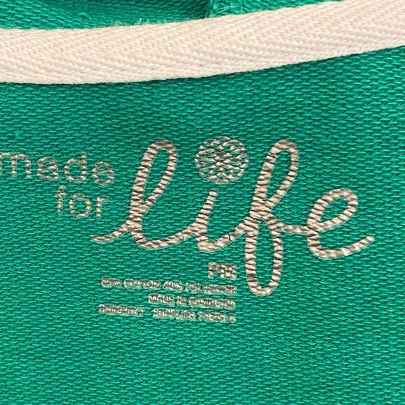 Made For Life Hooded Stripped Sleeve Womens Top Size Petite Medium - Picture 5 of 5